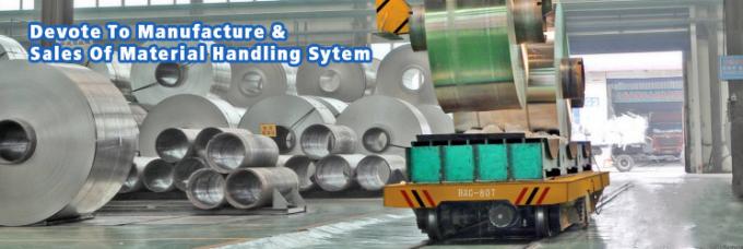 U-kształtny lub rolkowy bęben kablowy zmotoryzowany stalowy transport cewki na szynach do fabrycznych aluminiowych cewek transport ładunków